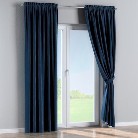 Zasłona na kanale z grzywką 1 szt. 130x260 granat