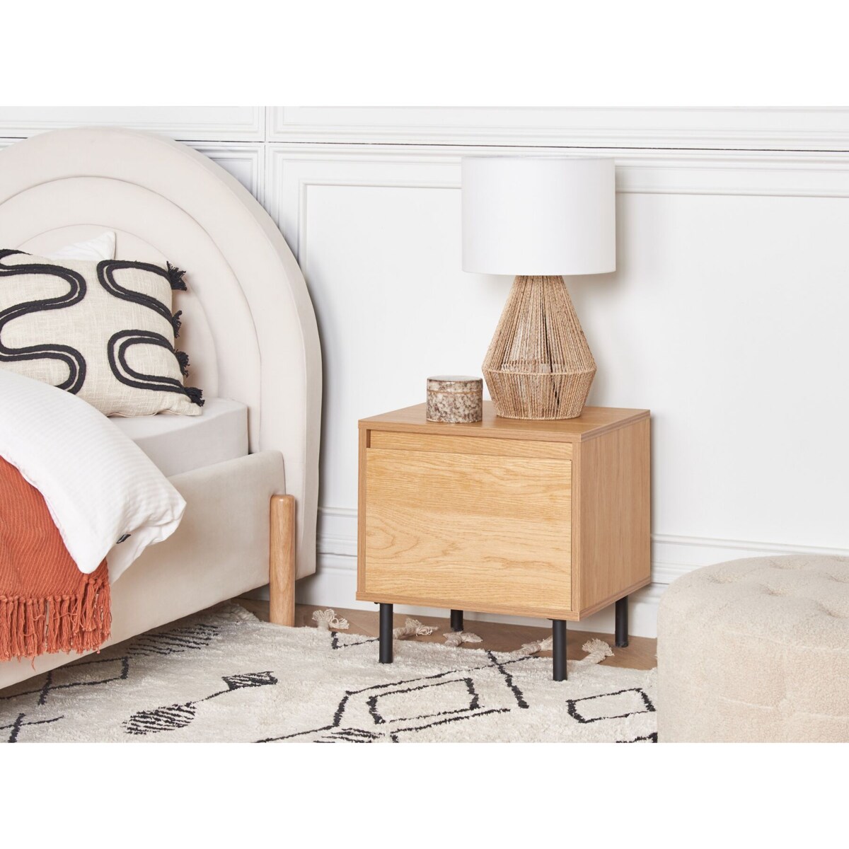 Szafka nocna 1 szuflada jasne drewno NIKEA