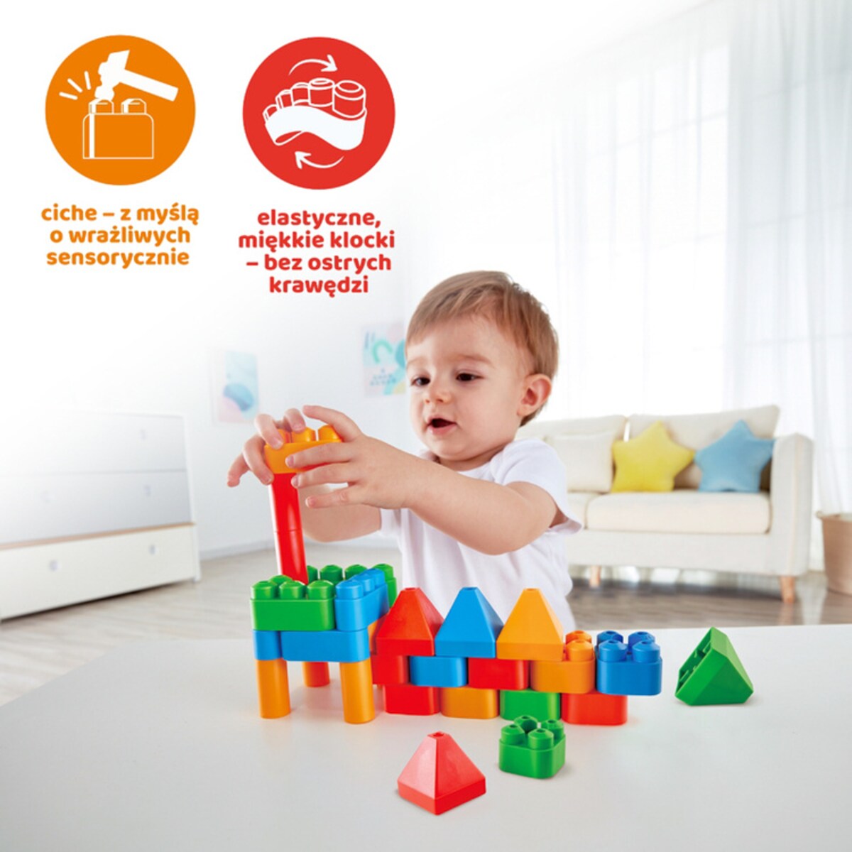 Miękkie Klocki Konstrukcyjne Zestaw Startowy Małego Architekta 30 el. 18m+ PolyM