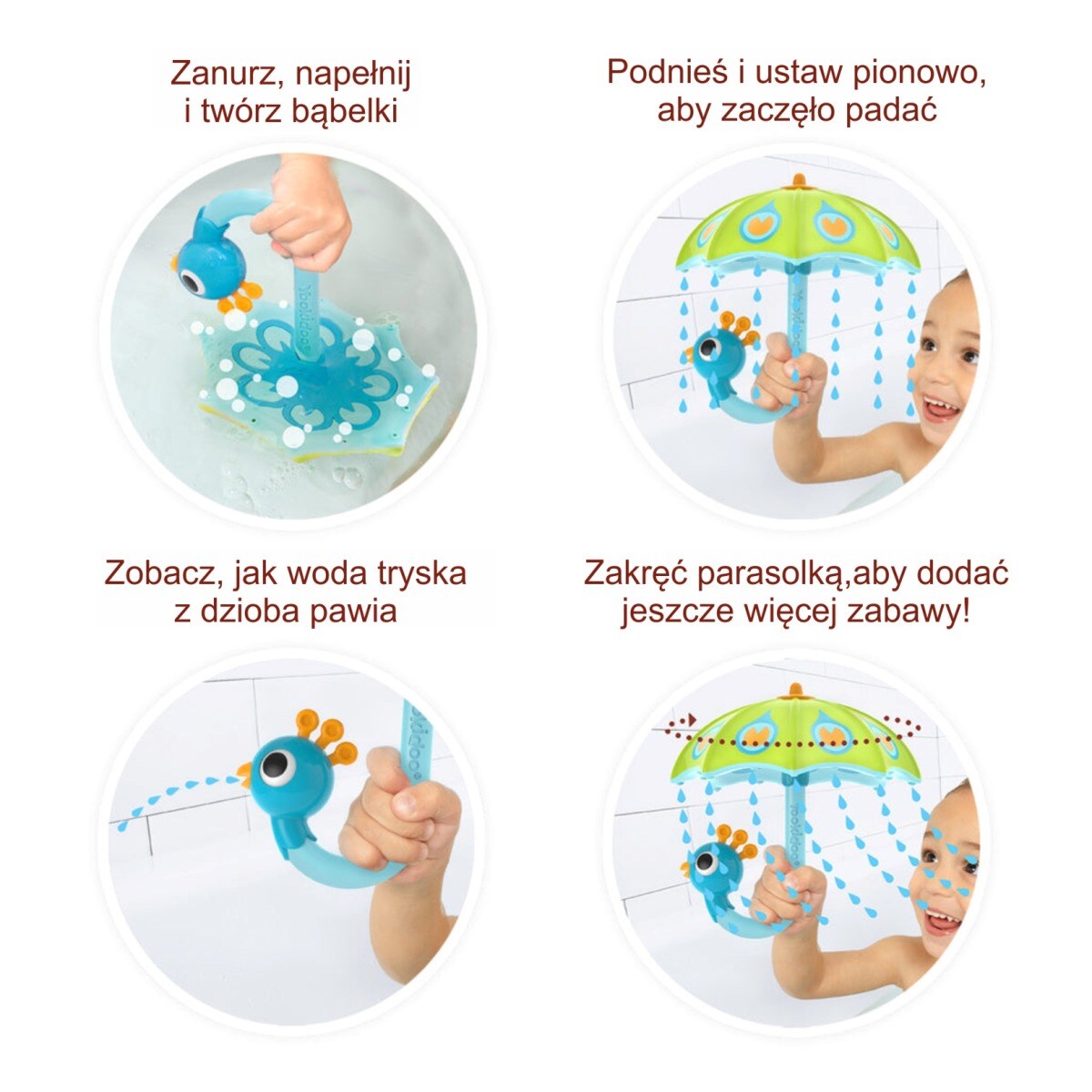 Parasolka paw - zielona - Opakowanie z okienkiem