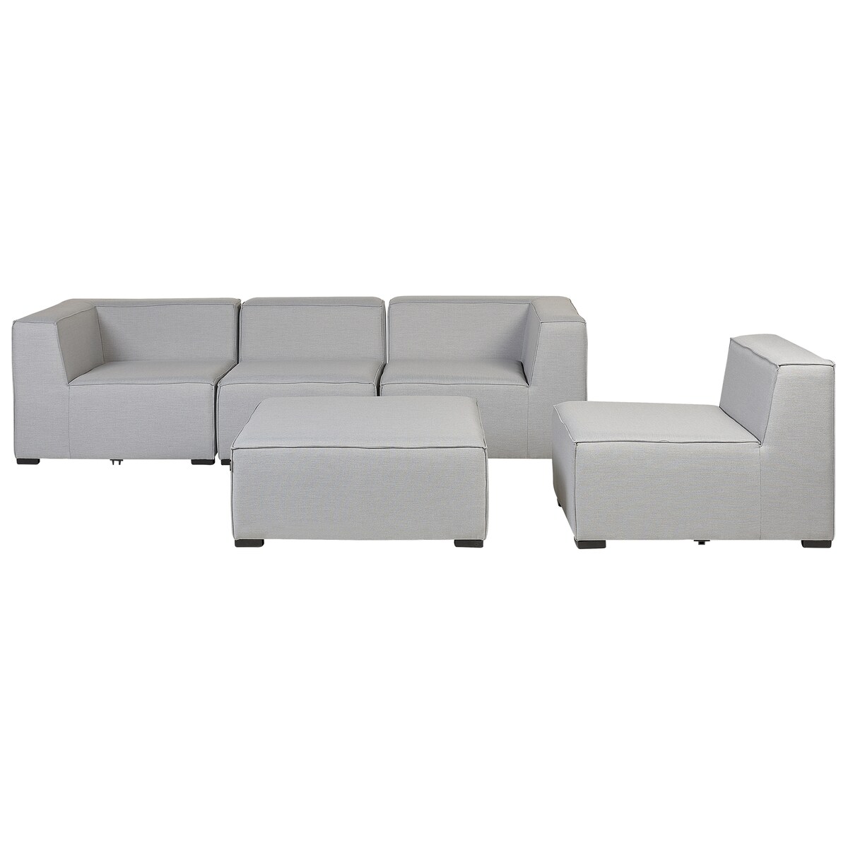 Sofa ogrodowa z otomaną dla 4 osób AREZZO Jasnoszary Modułowy