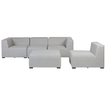 Sofa ogrodowa z otomaną dla 4 osób AREZZO Jasnoszary Modułowy