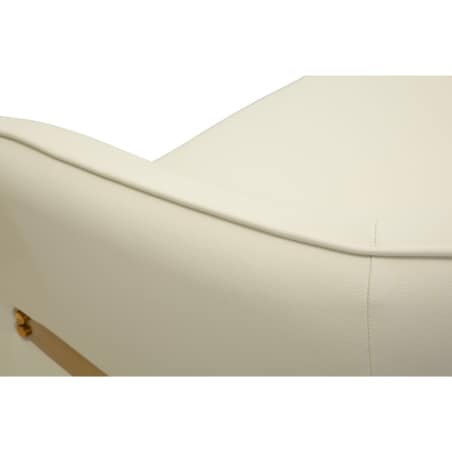 Sofa Minsk, kolor biały i złoty, drewno sosnowe, płyta MDF i poliuretan (PU), 160 x 84 x 77 cm, styl nowoczesny, do salonu, Mauro Ferretti