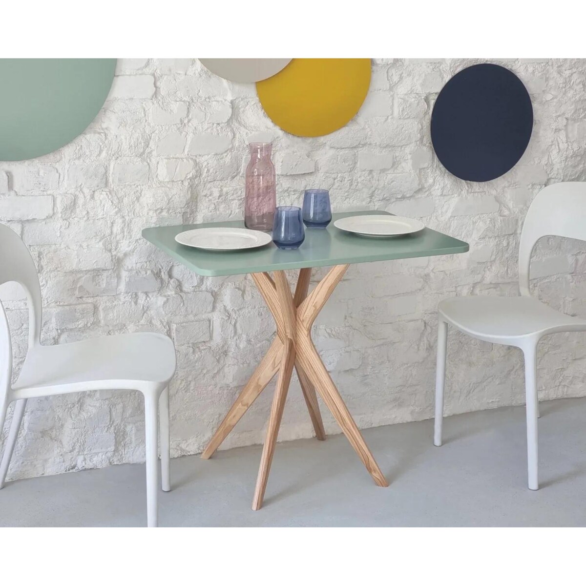 Stół CUTTI 55x80 szałwiowy/jesion