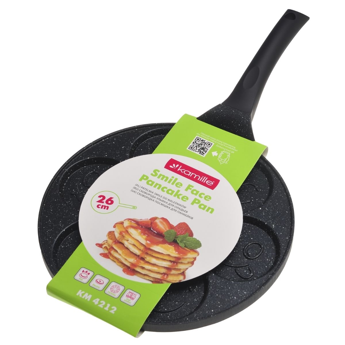 Marmurowa patelnia do pancakes naleśników jajek BUŹKI MINKI EMOTKI KAMILLE
