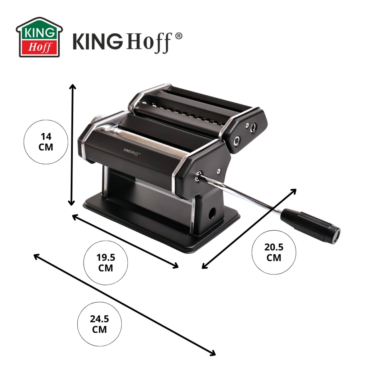 Maszynka 2 w 1 do ciasta i makaronu czarna KINGHOFF