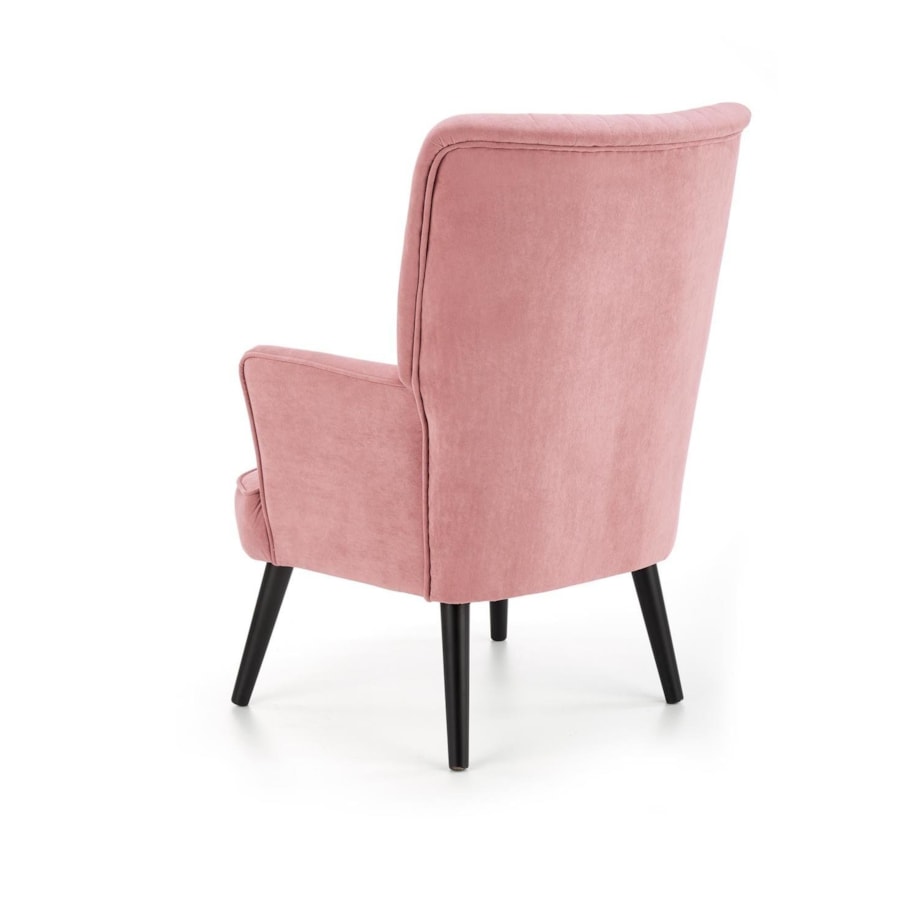 FOTEL WELUROWY Darli różowy DREWNIANE NÓŻKI wypoczynkowy