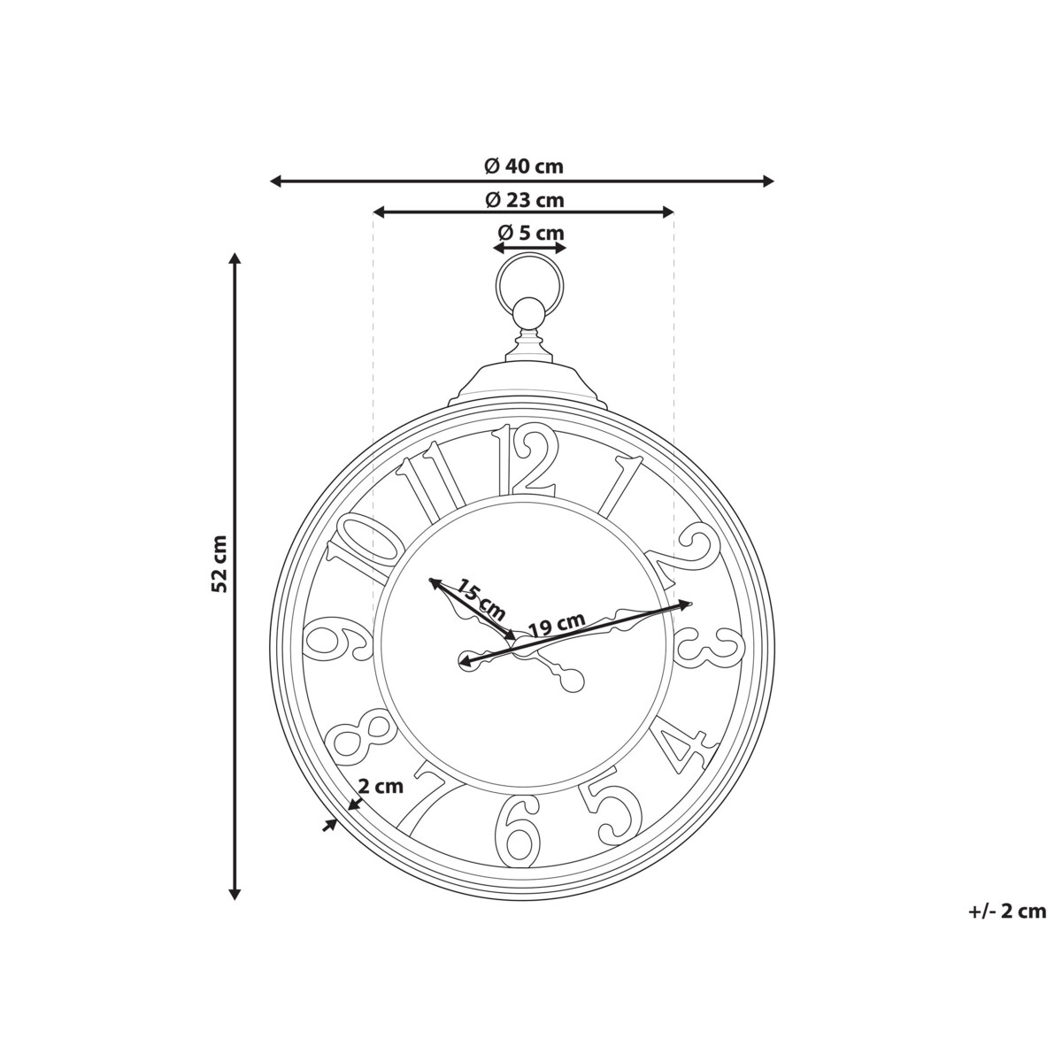Zegar ścienny ø 52 cm brązowy ALCOBA