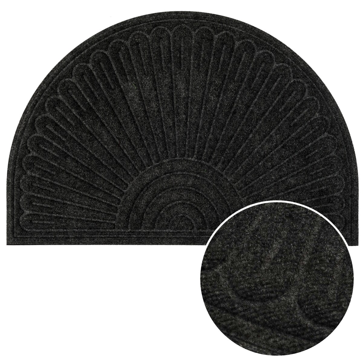 Wycieraczka półokrągła 60x90 cm Half Moon czarna
