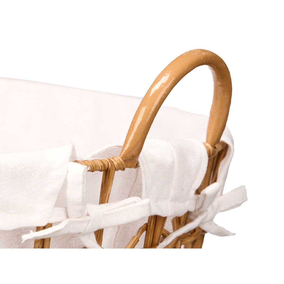 Pleciony kosz na pranie z uchwytami, 44 x 50 x 43 cm
