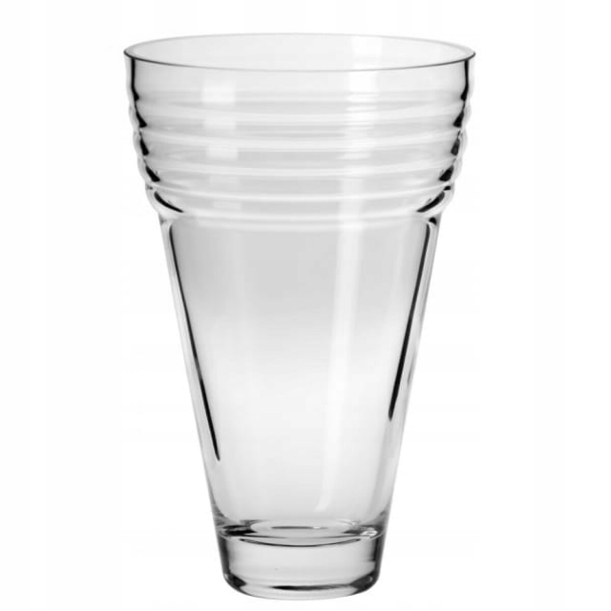 Krosno Wazon Stożkowy Ryflowany 30 cm Premium Ozdobny Flakon Dekoracja