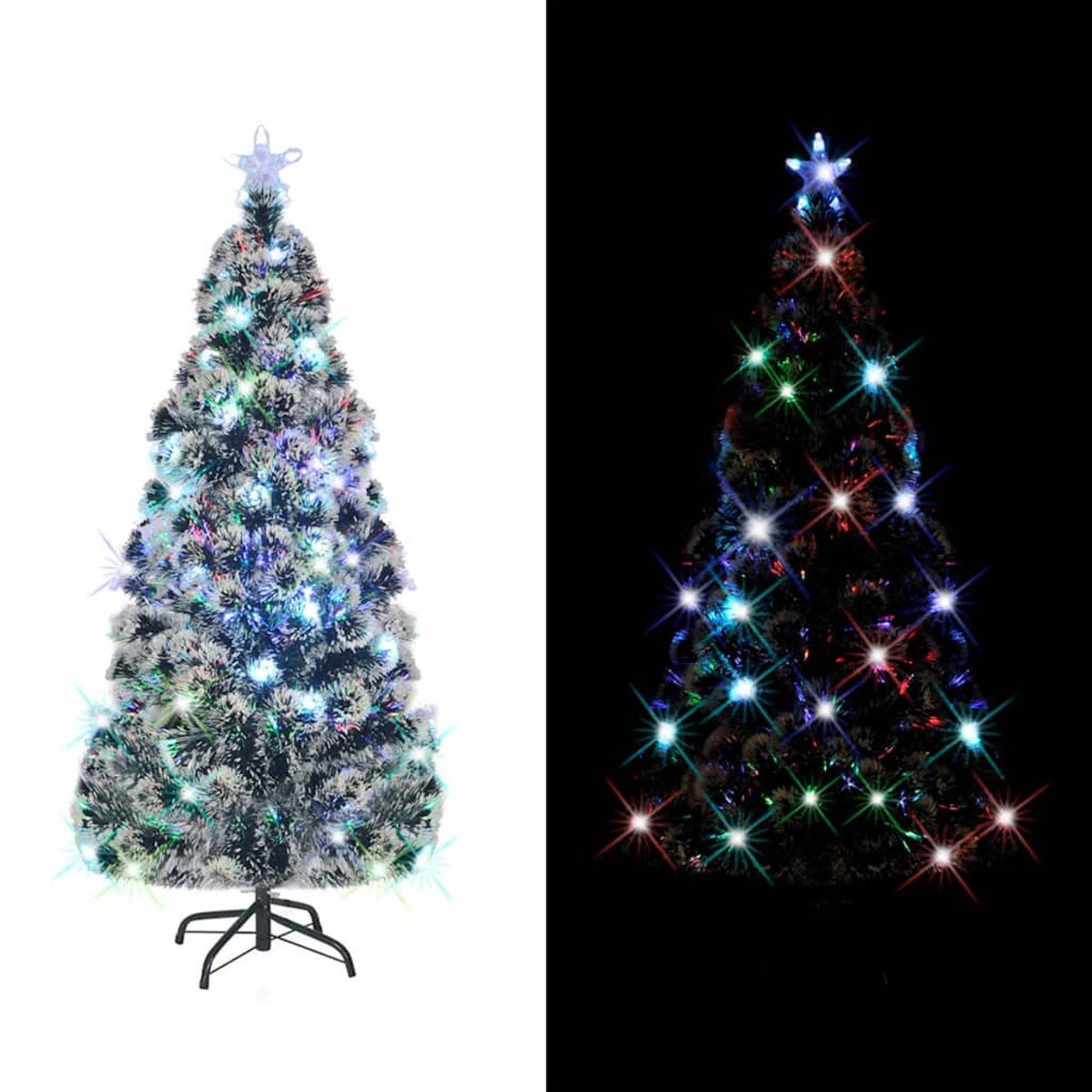 vidaXL Sztuczna choinka z LED i stojakiem 150 cm, włókno optyczne