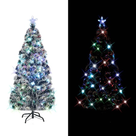 vidaXL Sztuczna choinka z LED i stojakiem 150 cm, włókno optyczne