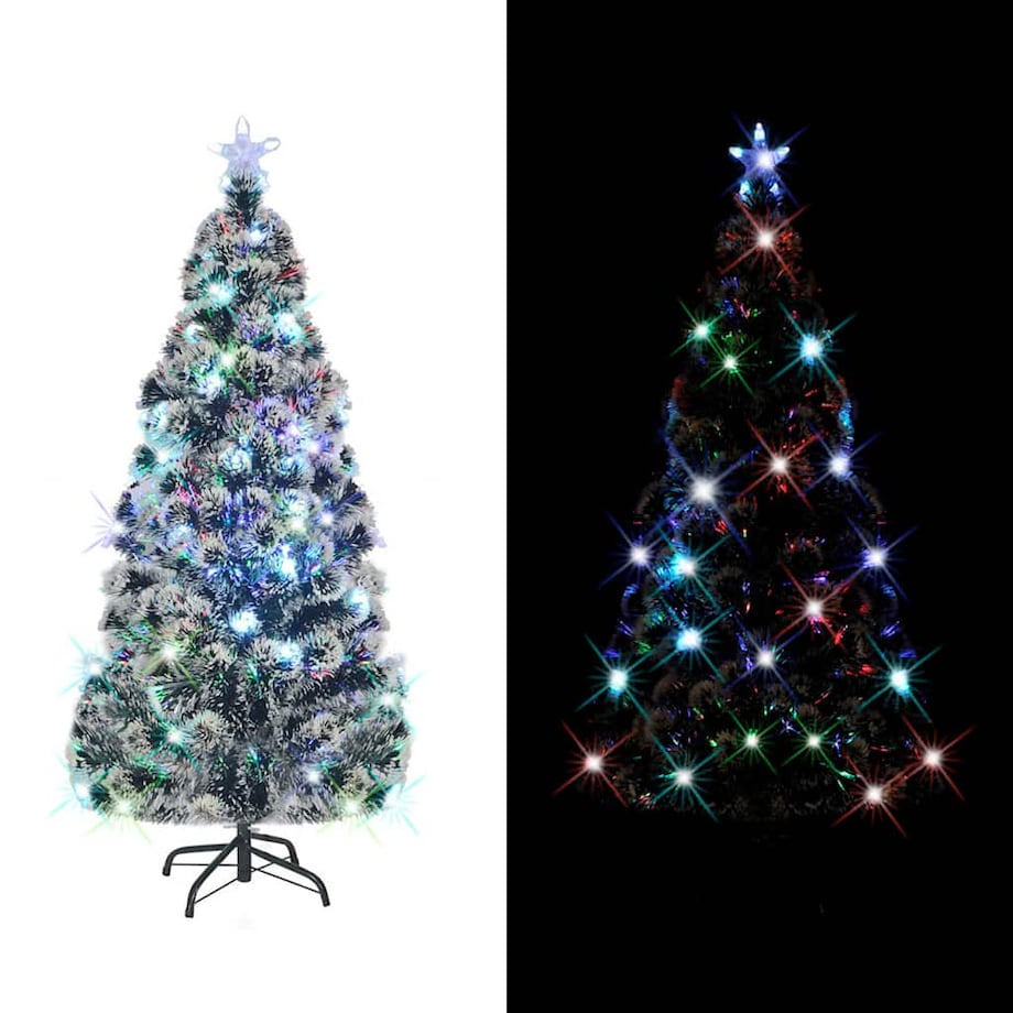 vidaXL Sztuczna choinka z LED i stojakiem 150 cm, włókno optyczne