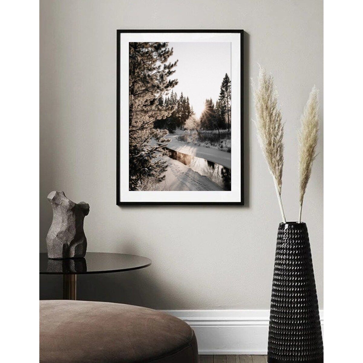 Poster Story, Plakat, Obraz - Zimowy Krajobraz z Gwieździstym Niebem, wymiary 21 x 30 cm