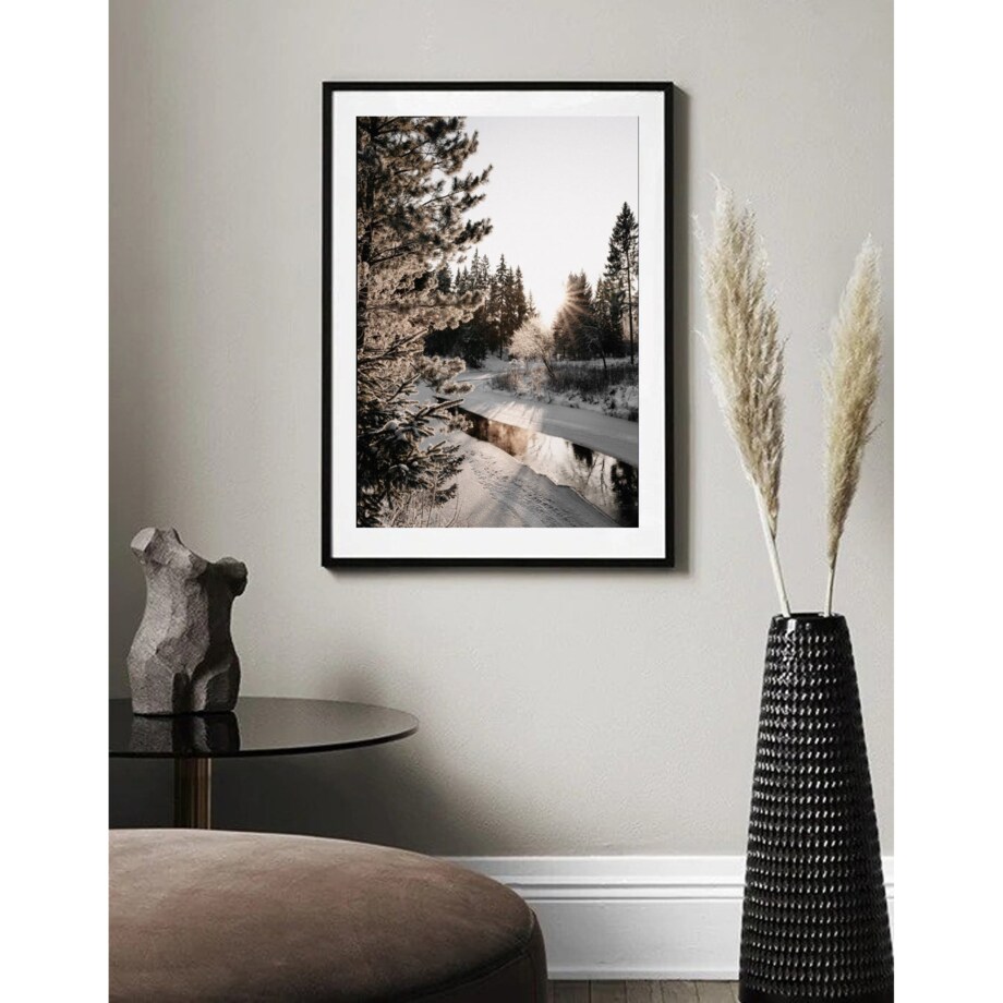 Poster Story, Plakat, Obraz - Zimowy Krajobraz z Gwieździstym Niebem, wymiary 21 x 30 cm