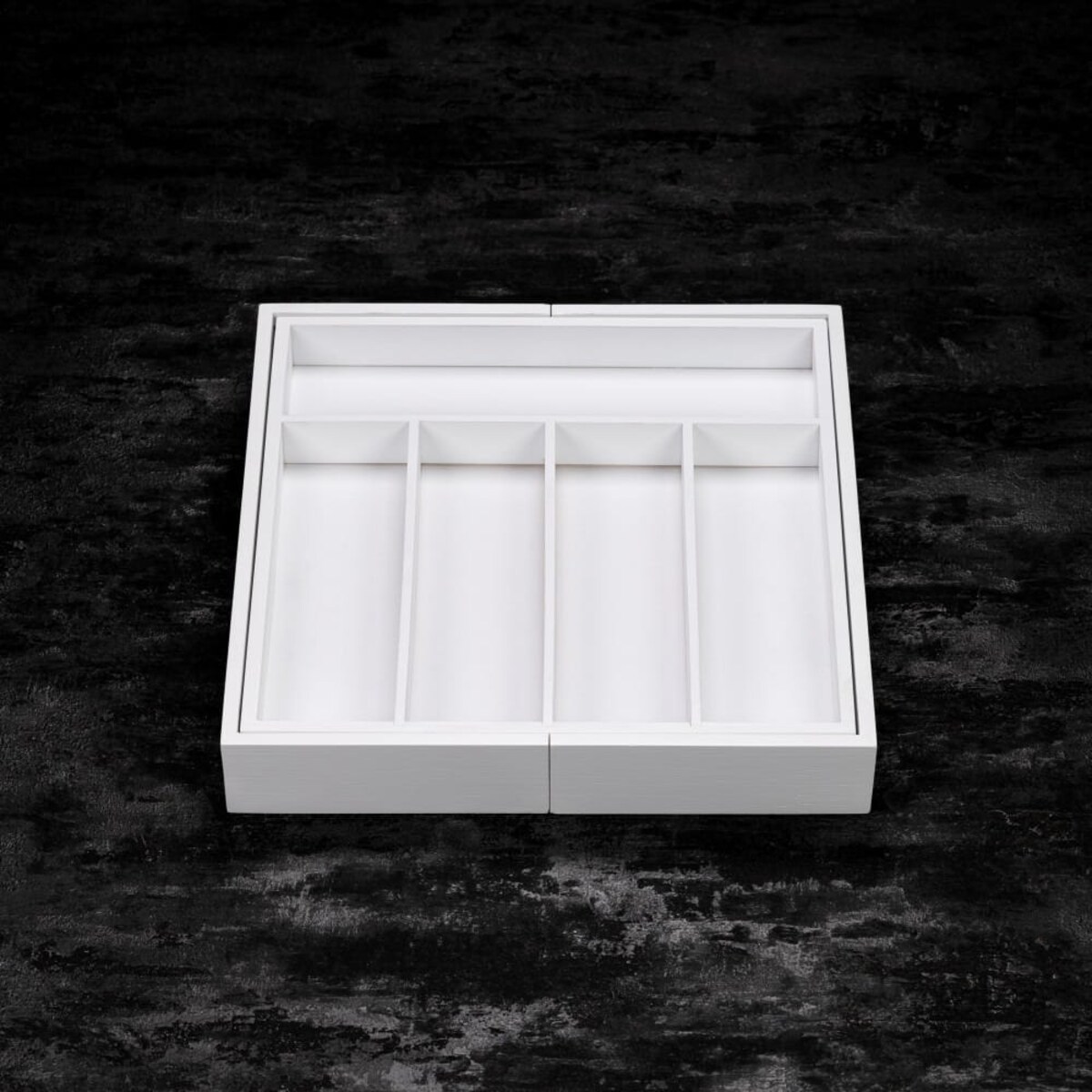 Wkład organizer do szuflady na sztućce rozsuwany 52/31x31cm biały KINGHOFF