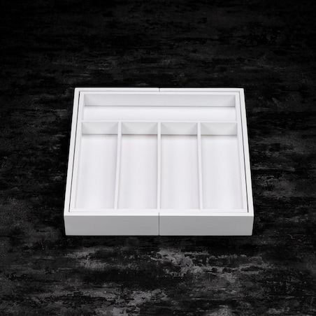 Wkład organizer do szuflady na sztućce rozsuwany 52/31x31cm biały KINGHOFF