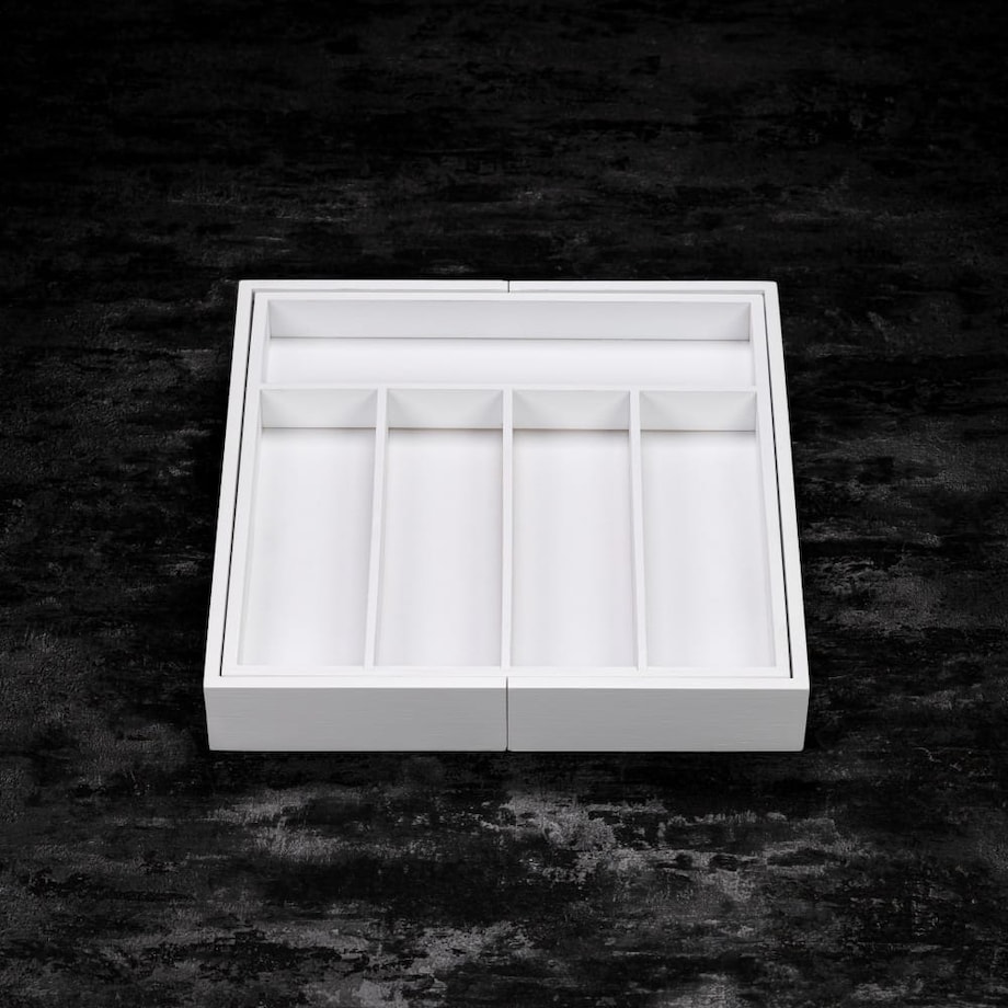 Wkład organizer do szuflady na sztućce rozsuwany 52/31x31cm biały KINGHOFF