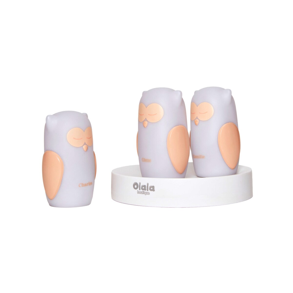 Zestaw 3 lampek nocnych LED - Ścieżka światła OLALA - Sowy