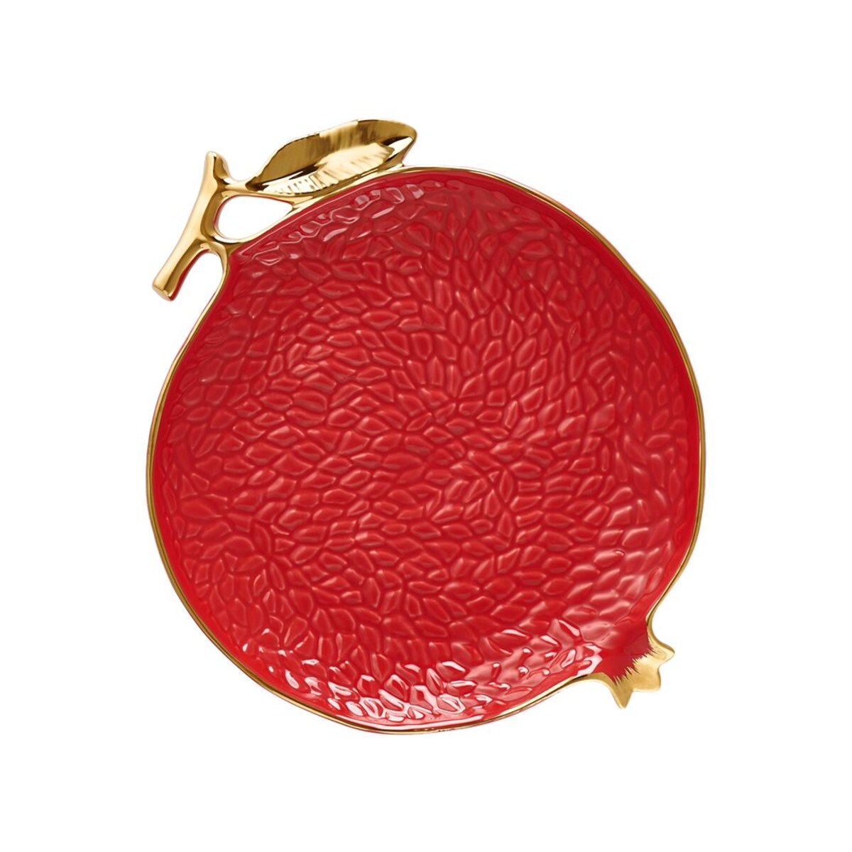 VILLA ITALIA Talerzyk deserowy 21,5 cm porcelanowy GRENADE RED