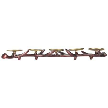 Świecznik metalowy brązowy ze złotym CLEONAE