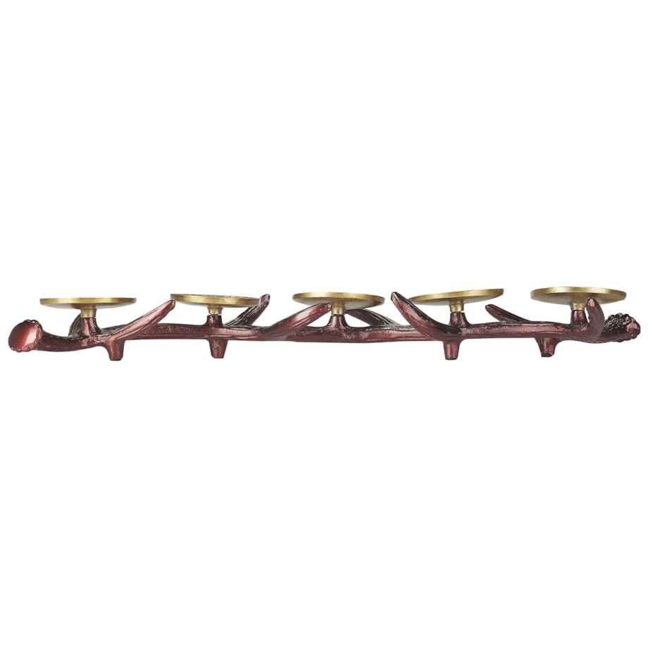 Świecznik metalowy brązowy ze złotym CLEONAE