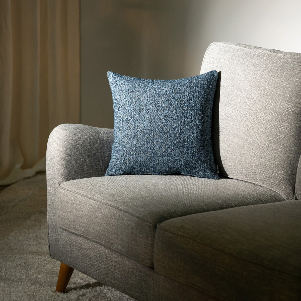 Poszewka Kinga na poduszkę 50x50 niebiesko-granatowy melanż