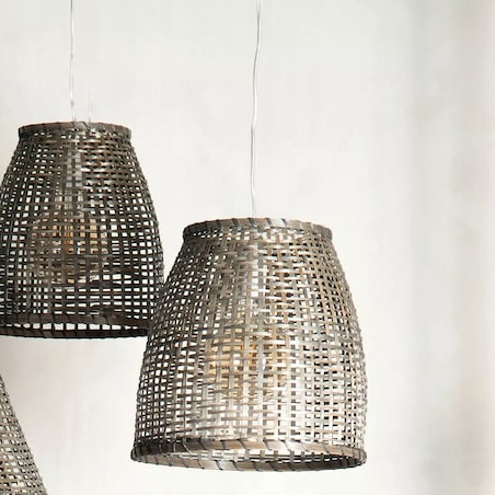 KLOSZ ABAŻUR DO LAMPY WISZĄCEJ SUFITOWEJ 34cm boho drewniany E27