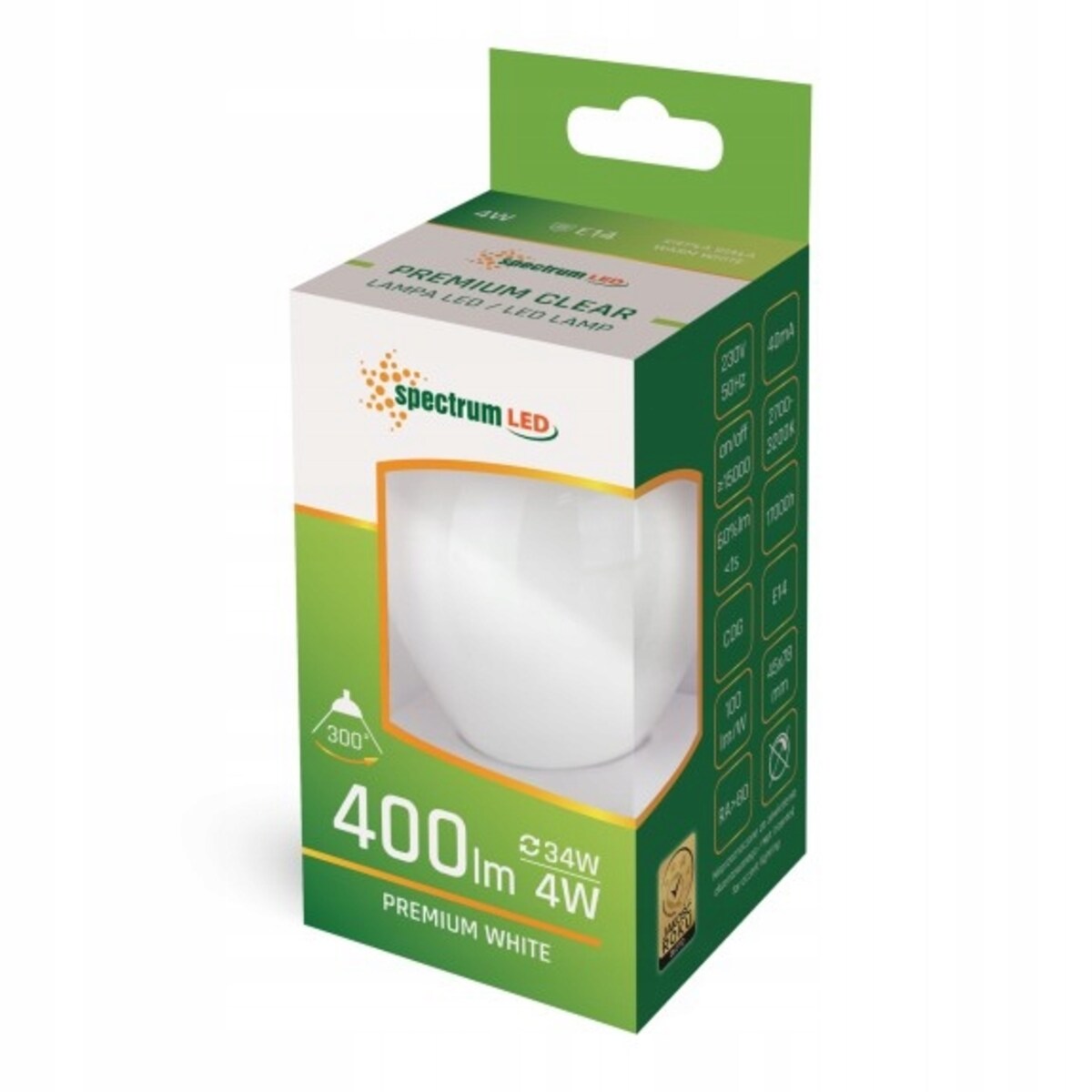 Żarówka Led Kulka E-27 4W 230V Cog Ww Woj+14074