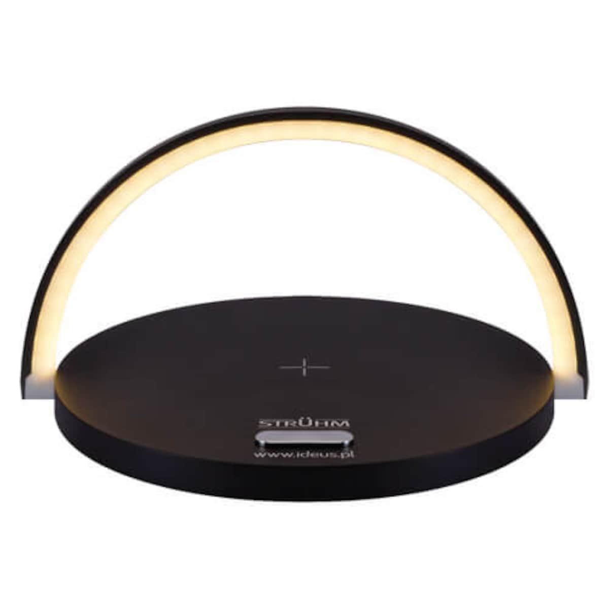 Biurkowa LAMPKA stojąca SATURN 03863 Ideus stołowa LAMPA okrągła LED 10W 4000K z przewodem USB-C czarna