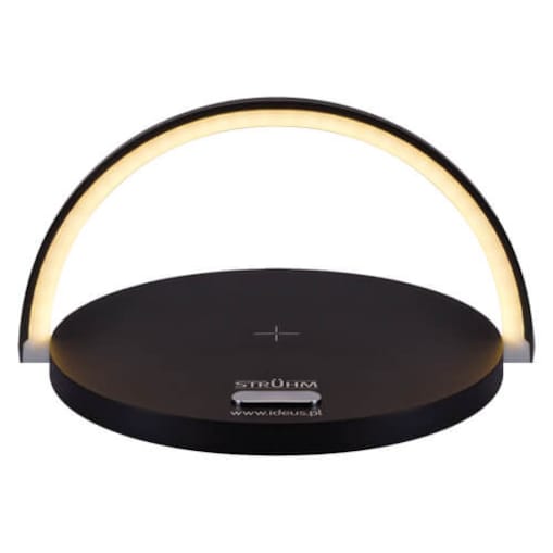 Biurkowa LAMPKA stojąca SATURN 03863 Ideus stołowa LAMPA okrągła LED 10W 4000K z przewodem USB-C czarna