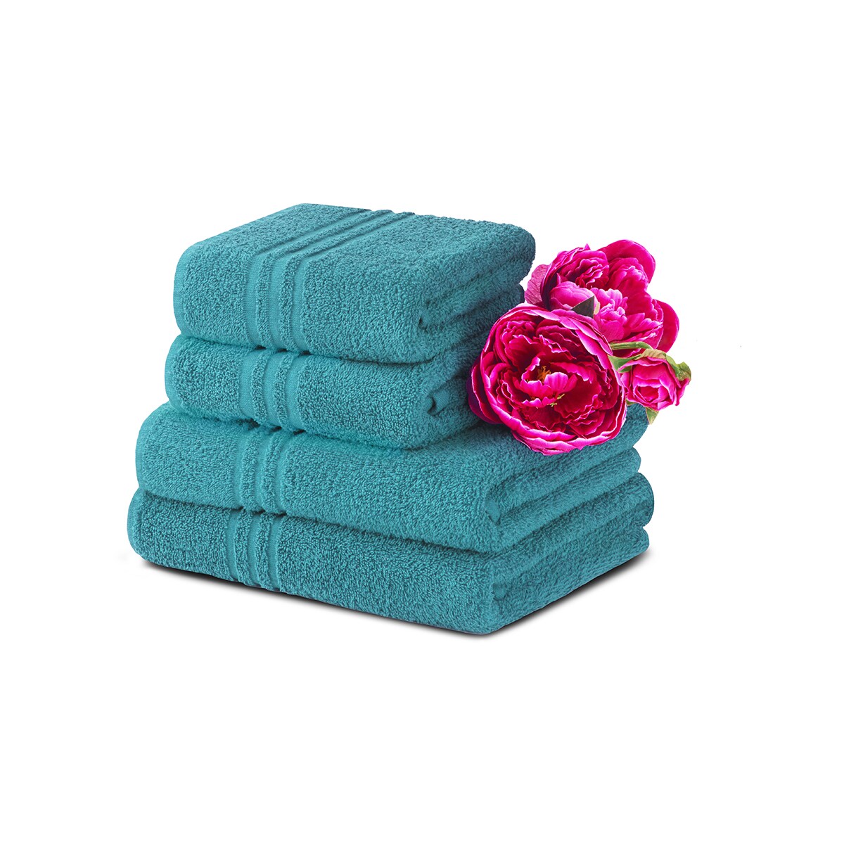 Konsimo MANTEL Komplet ręczników średnich 4 szt., turkusowy
