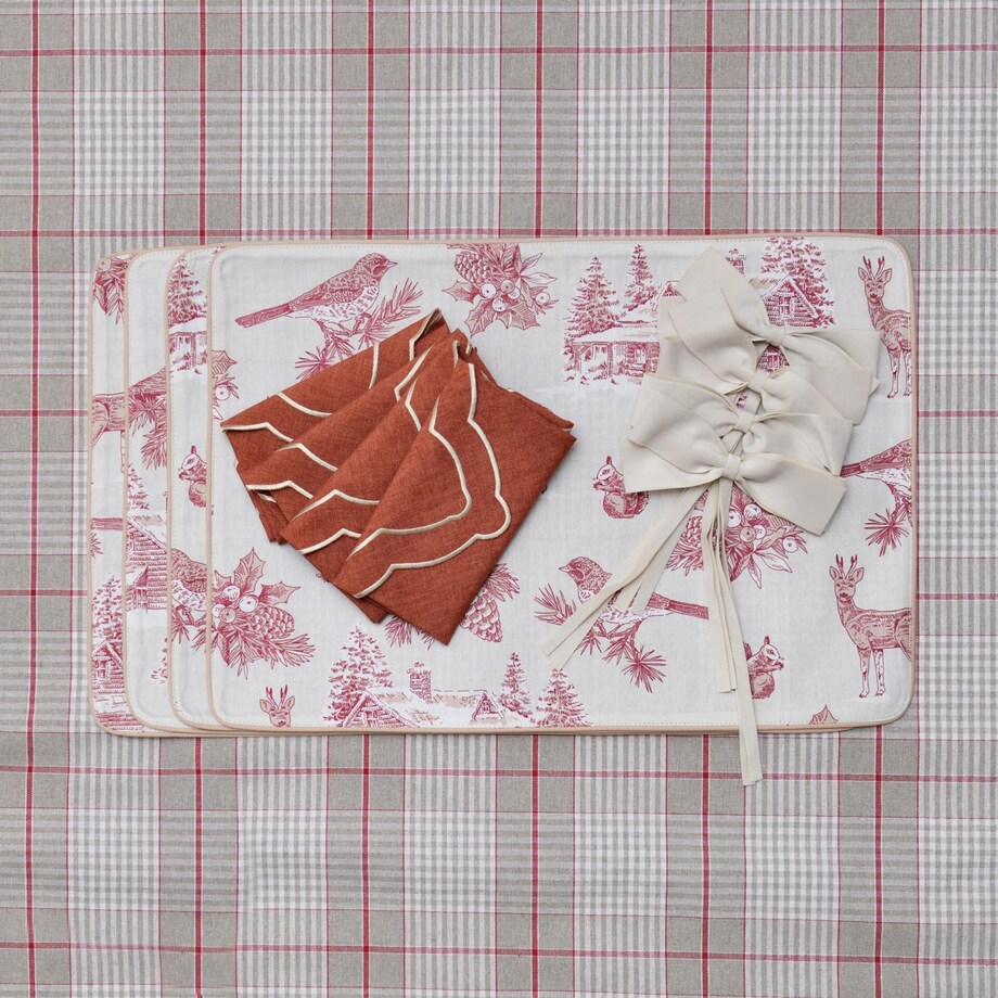 Obrus Glen Check okrągły - Średnica ok. ⌀ 140 cm - idealny dla 4 osób