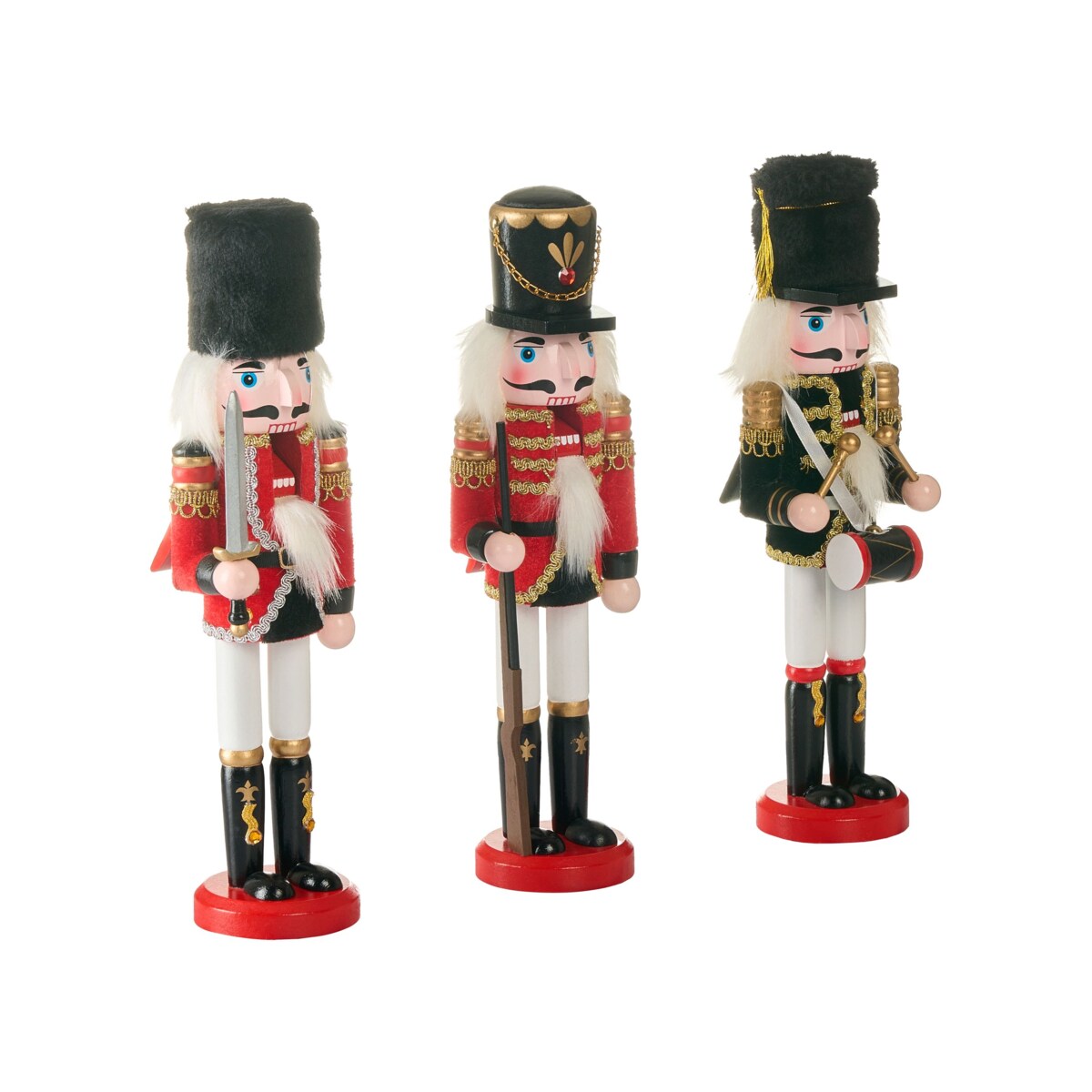 Figurka dekoracyjna LAGAN Dziadek do orzechów 30 cm Czerwony