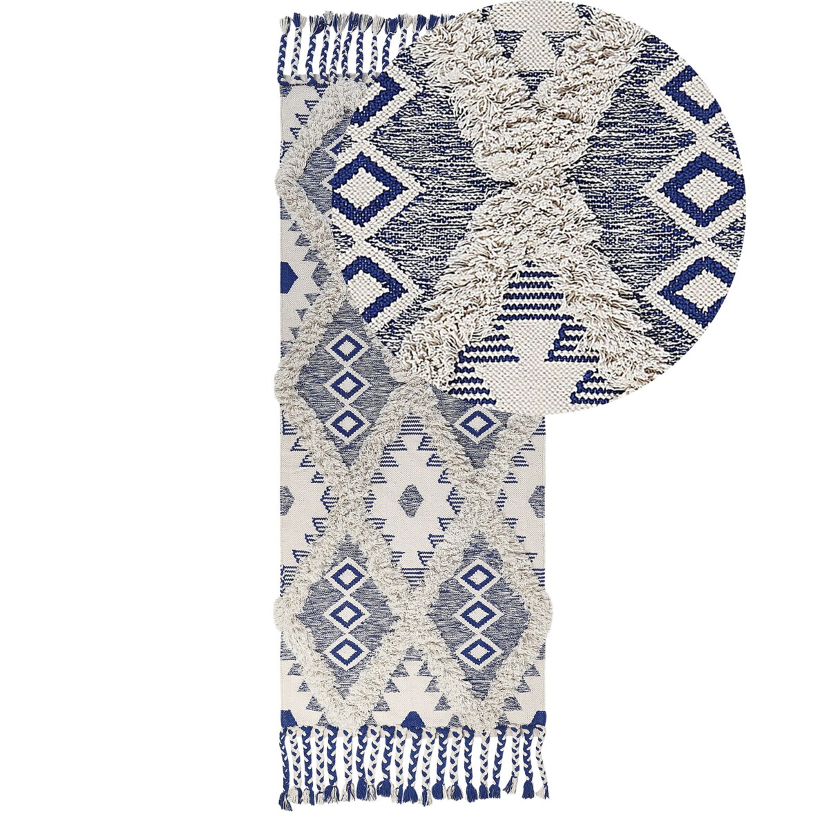 Dywan bawełniany 80 x 200 cm beżowo-niebieski MANAVGAT