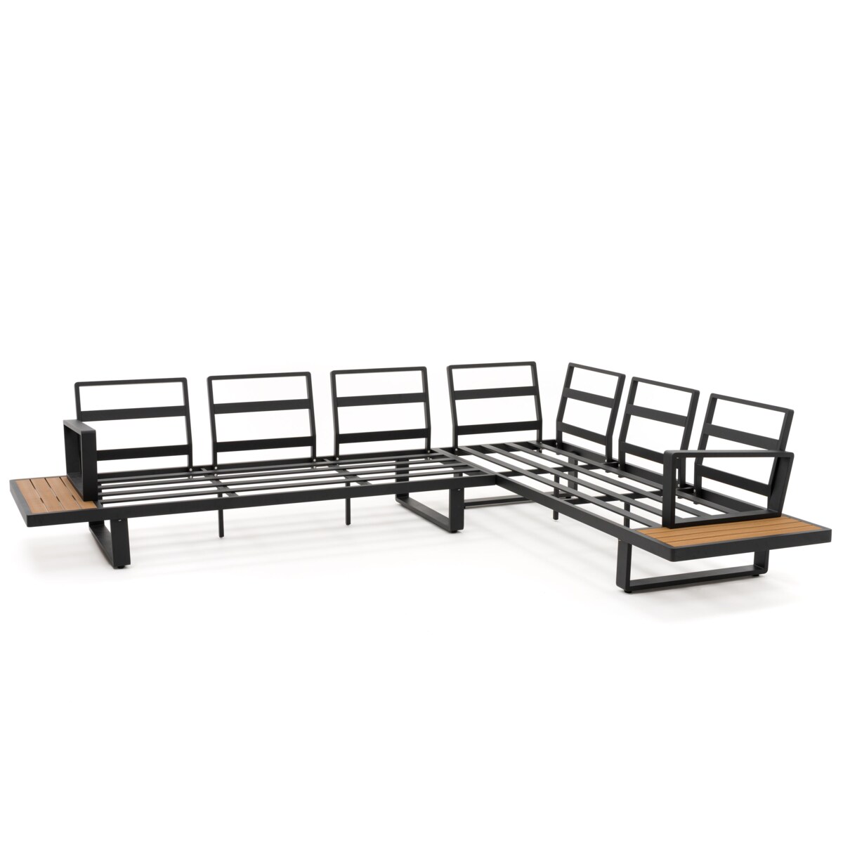 Meble ogrodowe duży narożnik nowoczesny aluminium ATOL grafitowo-beżowy