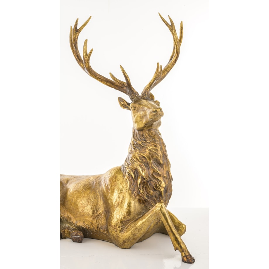 Dekoracja - figurka leżącego jelenia 50x52 cm