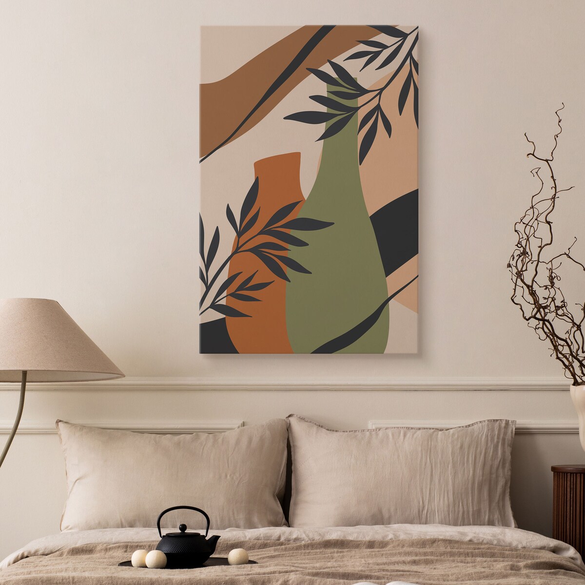 Obraz Oliwkowe Dzbanki Pośród Palm 30x40cm