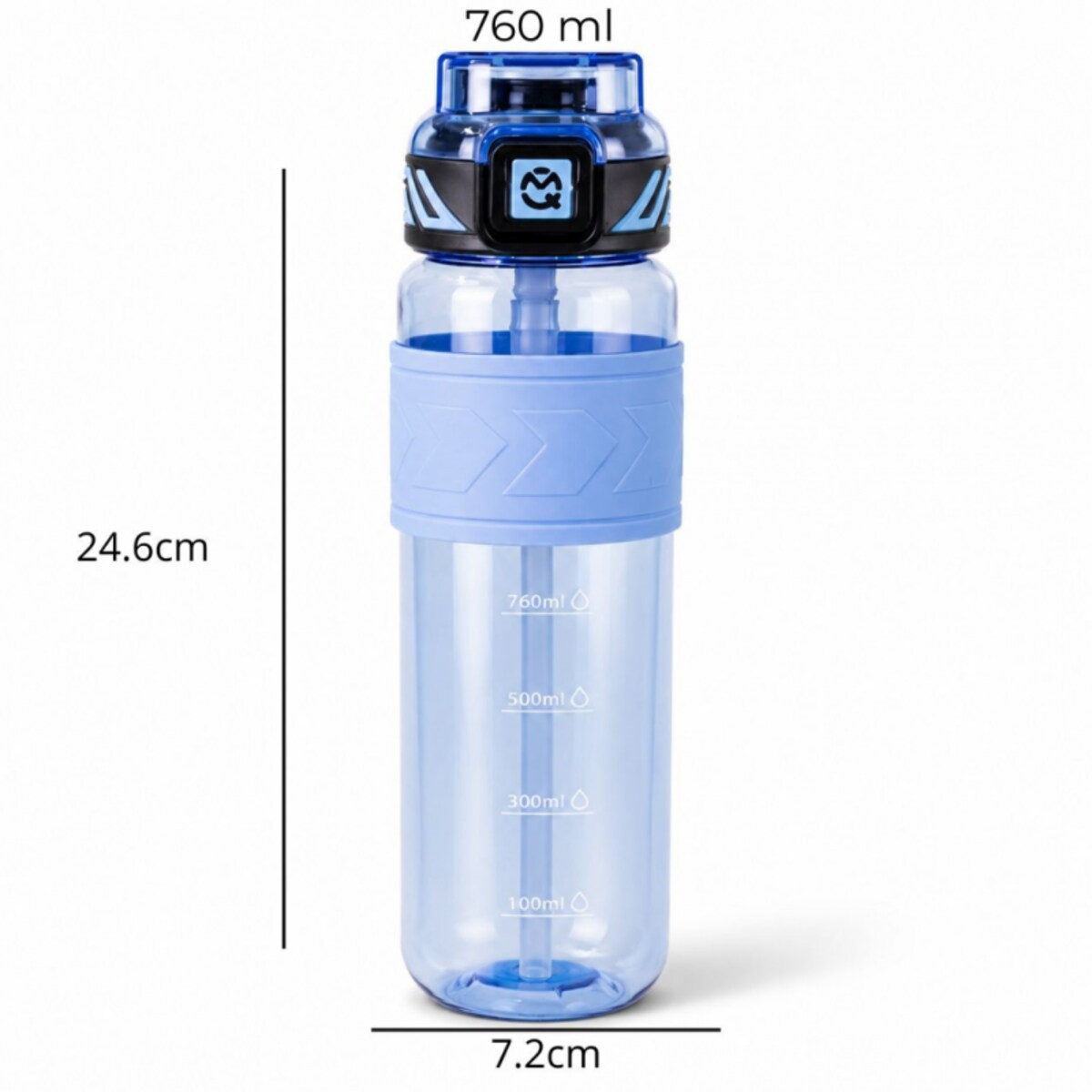 Butelka na wodę, sportowy bidon z miarką 680ML niebieski BD64N