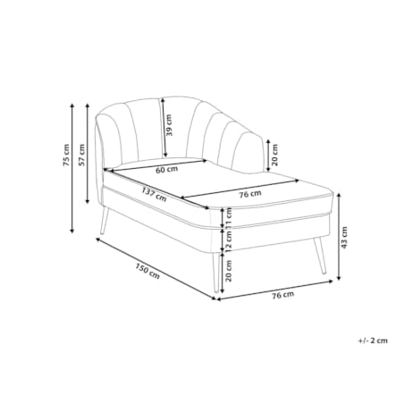 Szezlong boucle prawostronny zielony ALLIER