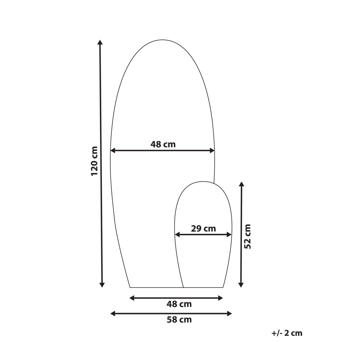 Lustro ścienne 58 x 120 cm czarne VIERZON