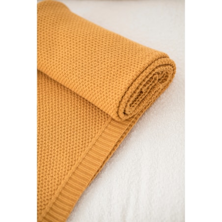 Pled pleciony musztardowy, 130 x 160 cm, La Manta