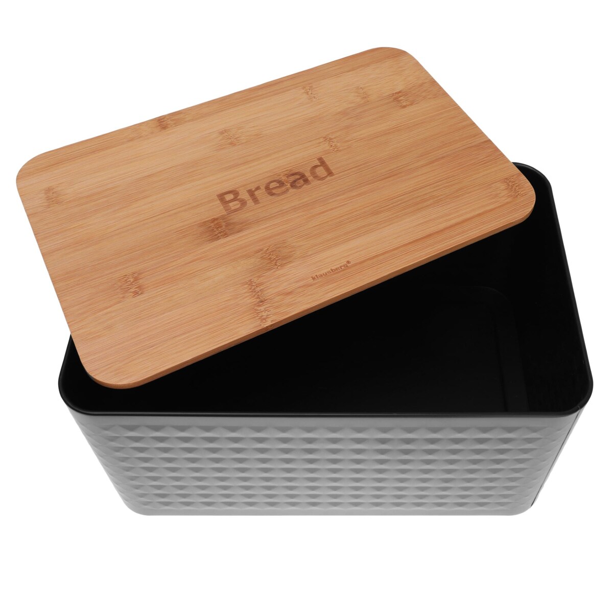 Chlebak w zestawie z 3 pojemnikami pojemnik na chleb pieczywo czarny KLAUSBERG