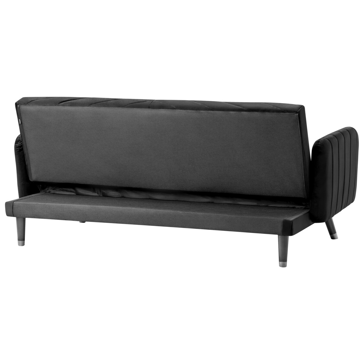 Sofa rozkładana dla 3 osób SENJA Welur Czarny