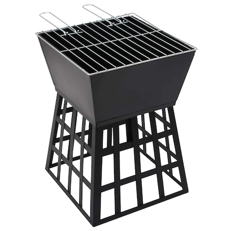 vidaXL Palenisko i grill 2-w-1, 34 x 34 x 48 cm, stal