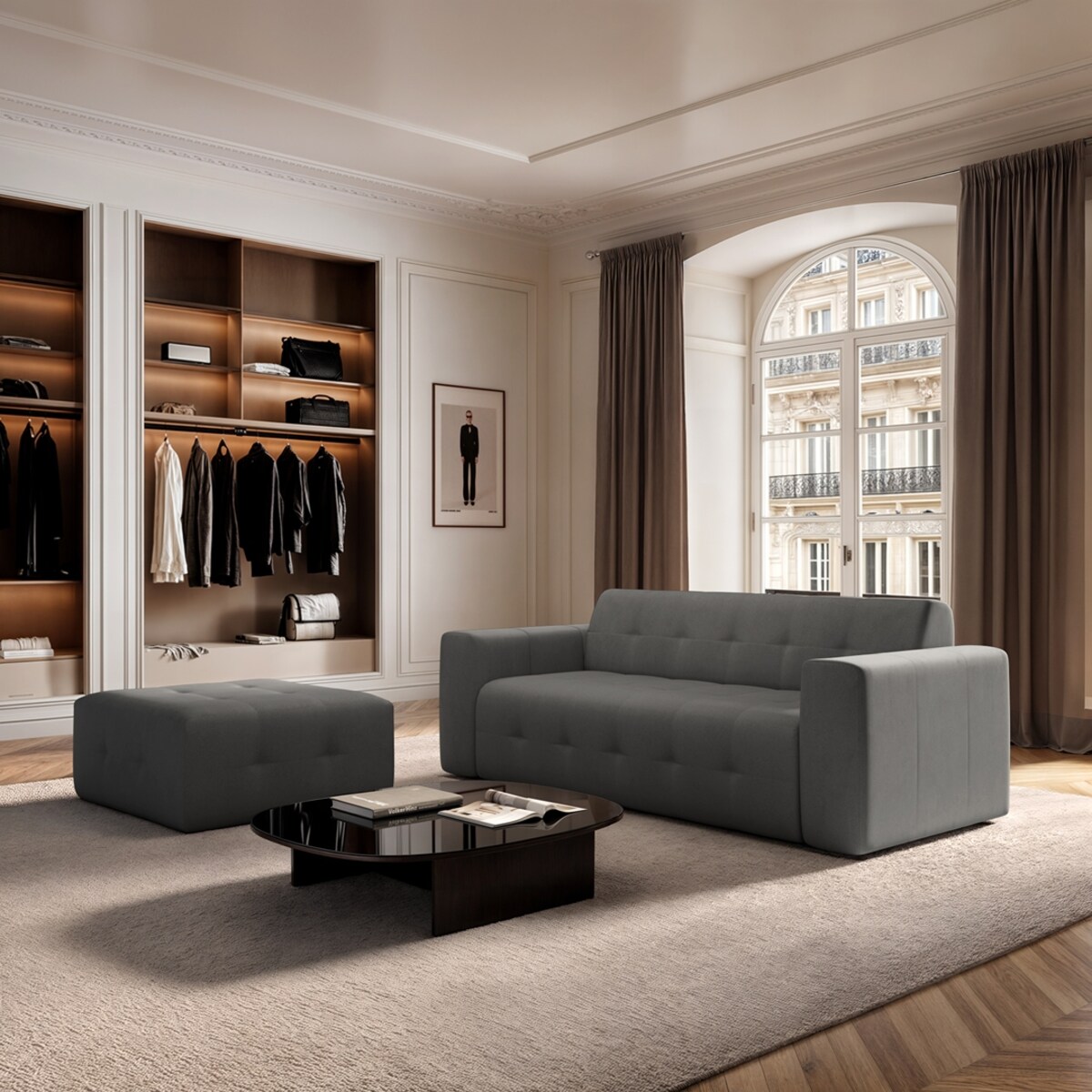 Sofa 3 osobowa Tuil srebrnoszara