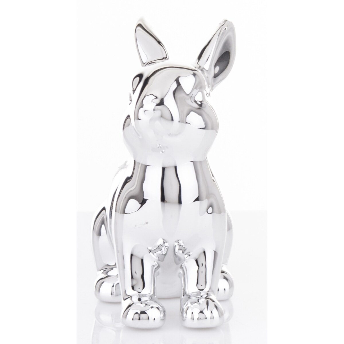 Dekoracja - króliczek 12,5x11x6 cm VITOSHA srebrny