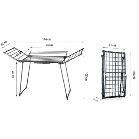 Suszarka na pranie stojąca rozkładana 22m Massido Lina czarna