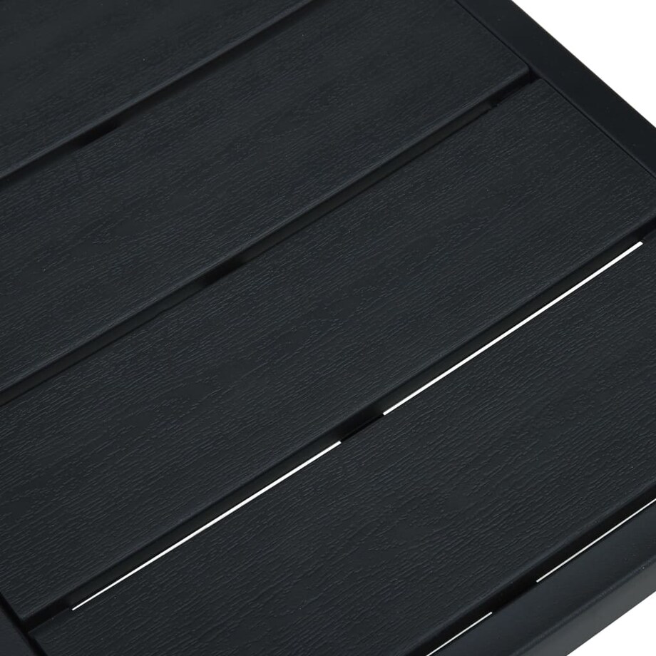 vidaXL Krzesła ogrodowe, 2 szt., czarne, HDPE o wyglądzie drewna